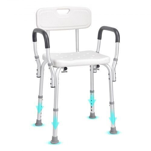 VEVOR Shower stool 390-520 mm height adjustable white