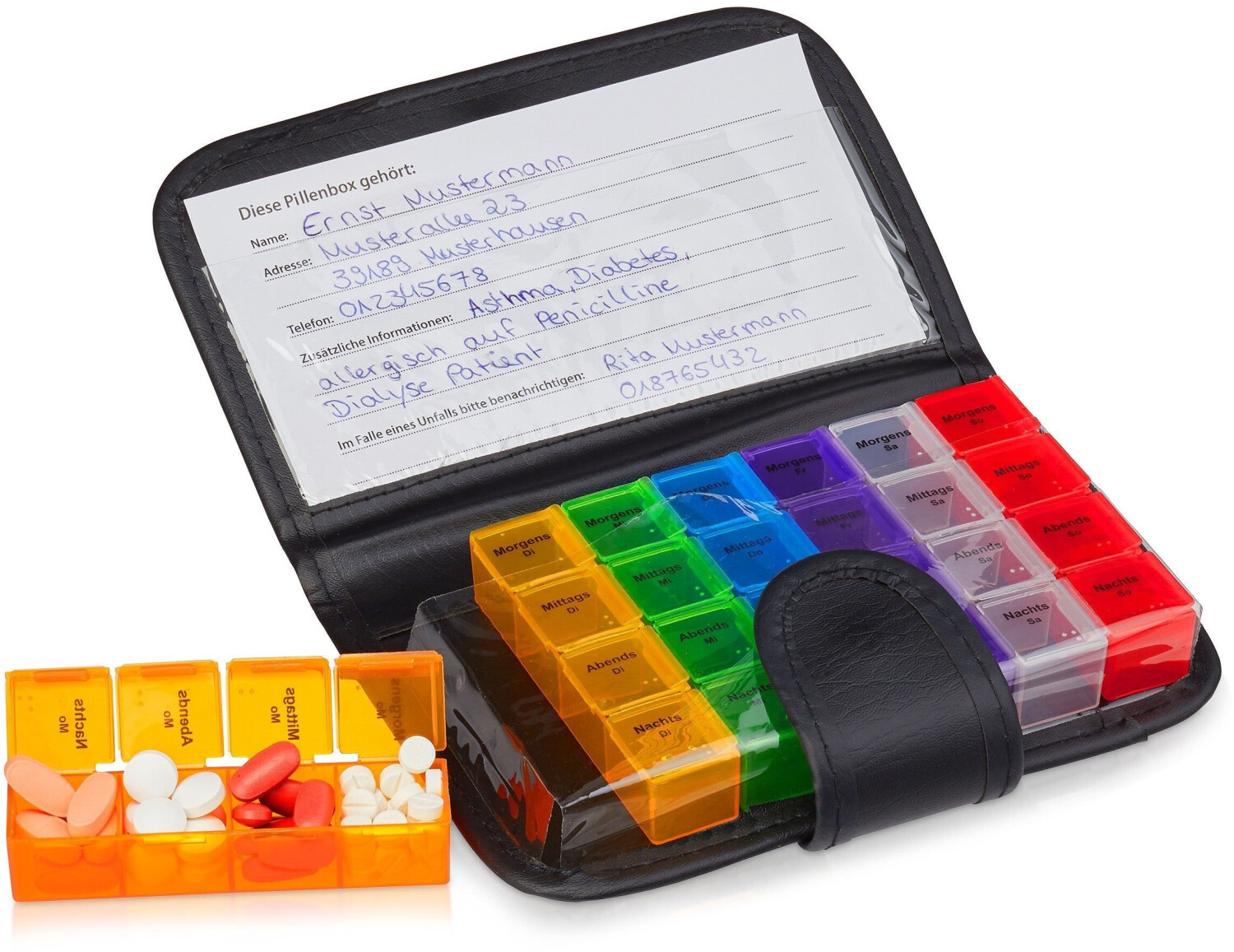 Relaxdays Tablet box 7 days (morning, noon, evening, night)