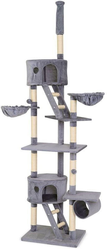 Lionto Cat Scratching Post XXL adjustable 230-250cm light grey (KB00407)