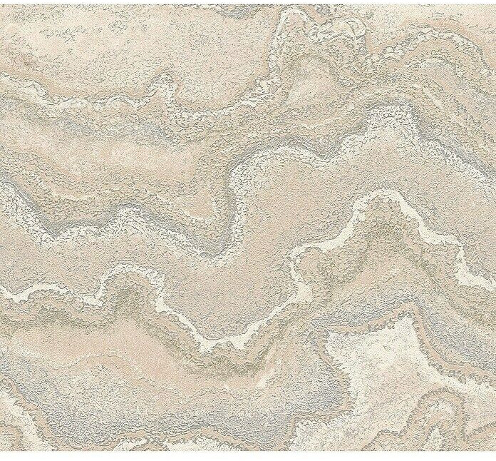 A.S. Creation Stories of Life marble Metallic-Effekt beige-creme-silver