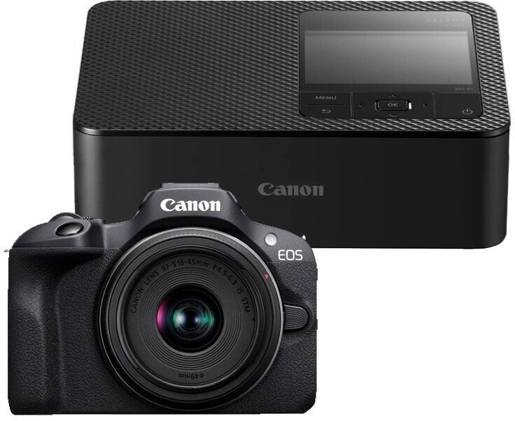Canon EOS R100 Kit 18-45mm + SELPHY CP1500 noir