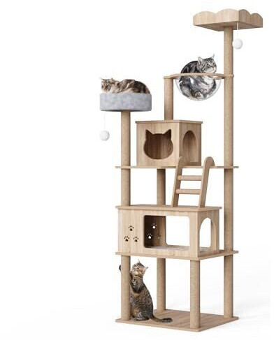 Mondeer Arbre à chat en bois 185 cm