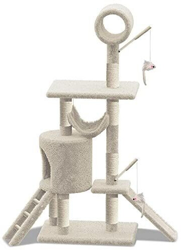Vounot Arbre à chat avec griffoir, plateforme et niche XXL 154 cm beige