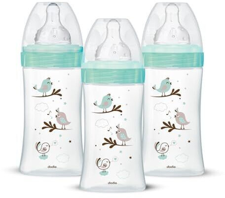 Dodie Lot de 3 biberons Initiation+ verre 270 ml