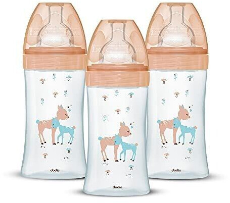 Dodie Lot de 3 biberons Initiation+ verre 270 ml beige