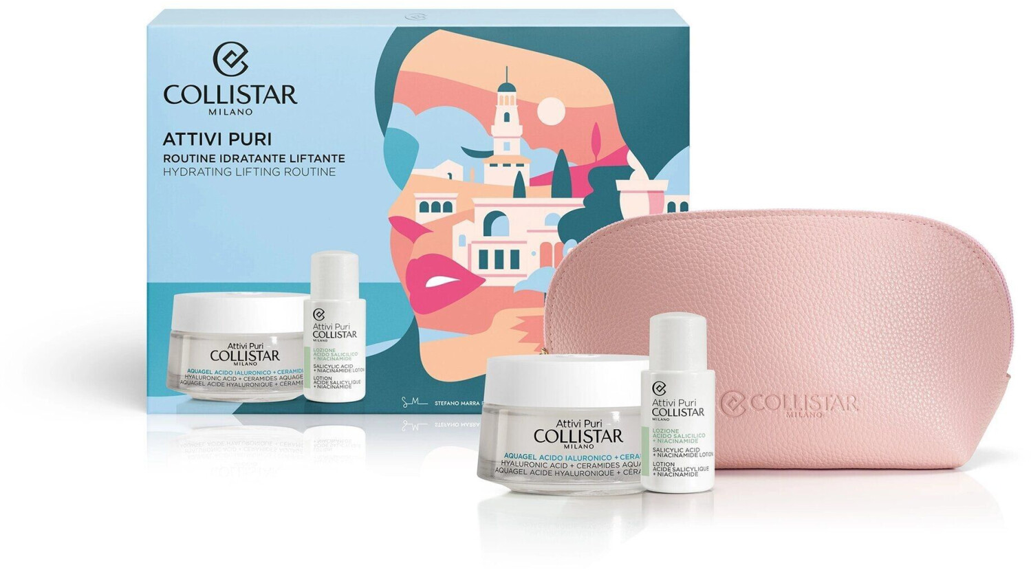 Collistar Attivi Puri Acquagel Face Set 50ml + Lotion 15ml + Magic Drops + Pochette