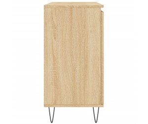 Buffet Rangement Salon Chêne Sonoma - 100x33x75cm - Bois Ingénierie, Pieds Réglables