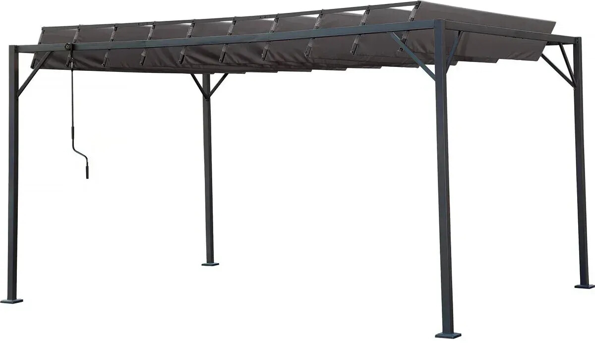 Habitat et Jardin Pergola bioclimatique Lodge anthracite