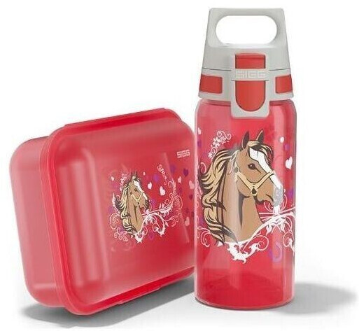 SIGG Viva Lunchbox Set Jurassica drinking bottle 0.5l & lunch box 1l 12 Horses red