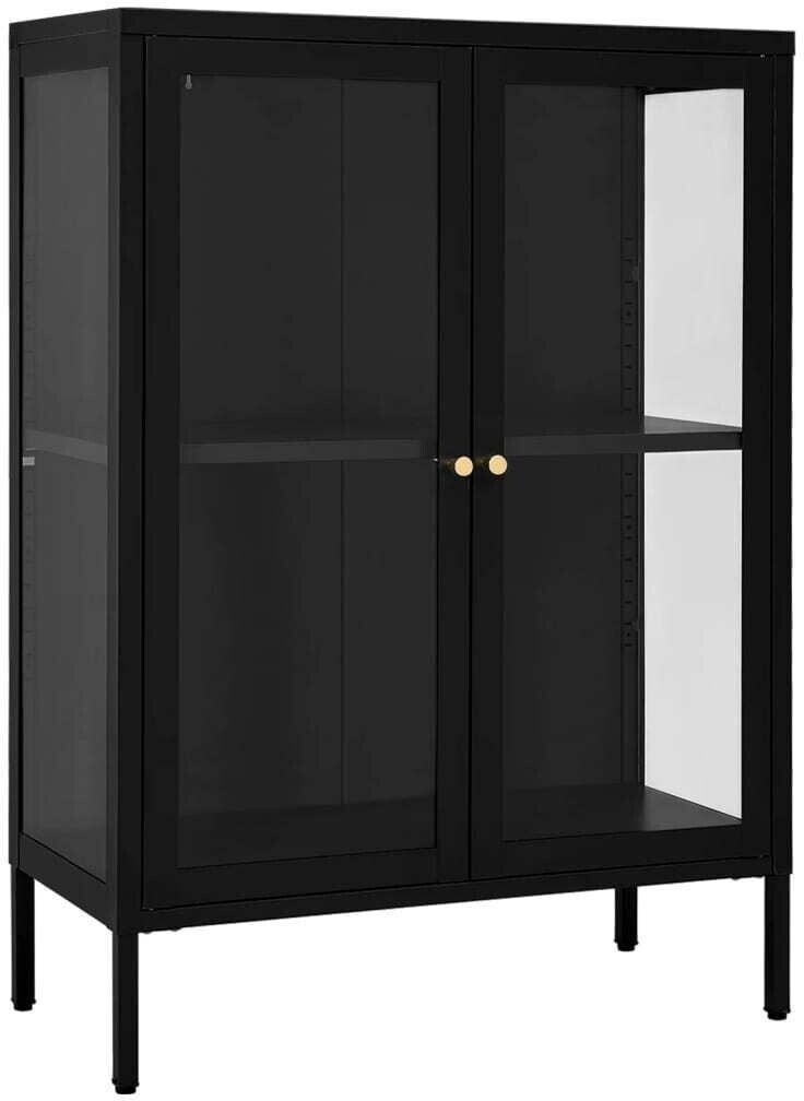 vidaXL Sideboard steel and glass 75x105cm (336070)