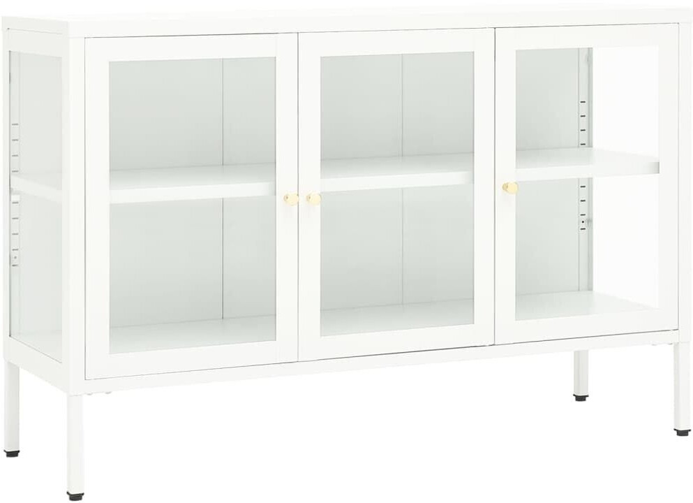 vidaXL Sideboard steel and glass 105x70cm (336068)