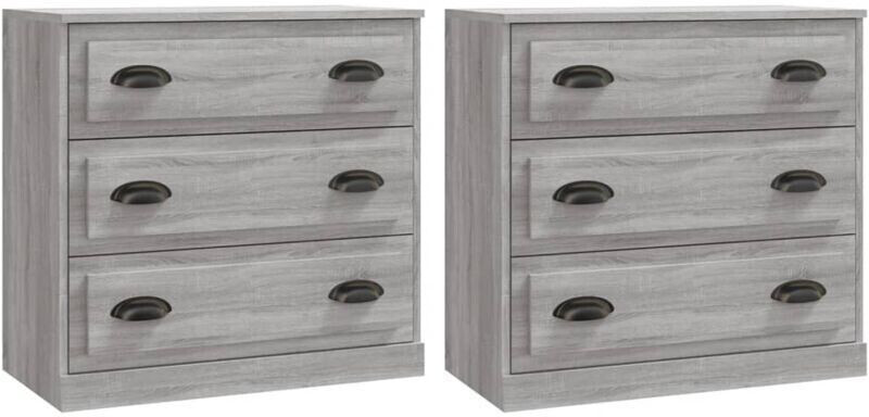 vidaXL Sideboards 2 pcs. wood material 70x67.5cm (3185245)