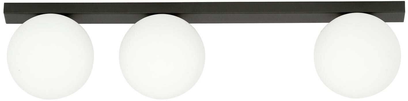 Ceiling lamp Fit, black/opal, triple-bulb