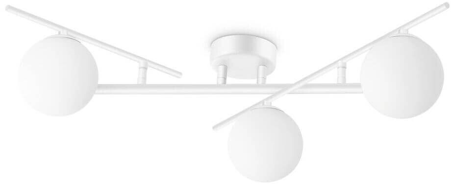 IDEAL LUX Ceiling light Atlas, white, 3-flame, metal, glass