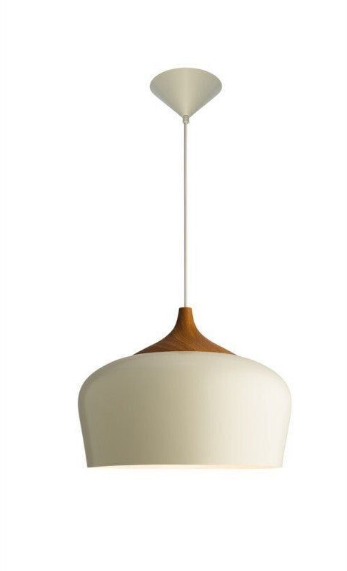 Aluminor Voltige pendant lamp, white with wooden detail