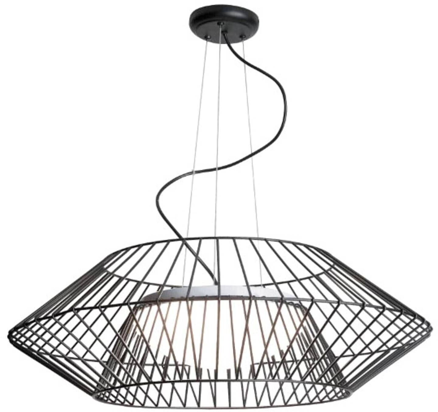 Pendant lamp 1545 with cage shade matt black