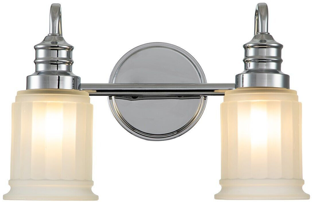 Wall light Swell IP44, 2-flame, polished chrome