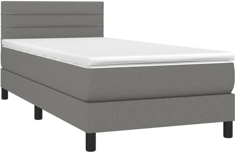 vidaXL Box spring bed with mattress & LED 90x200cm fabric (3133206)