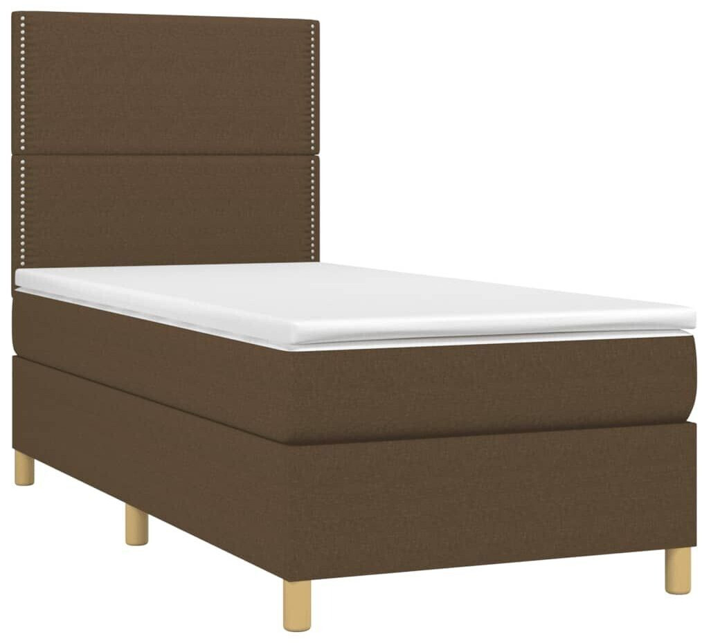 vidaXL Box spring bed with mattress & LED 90x200cm fabric (3135328)