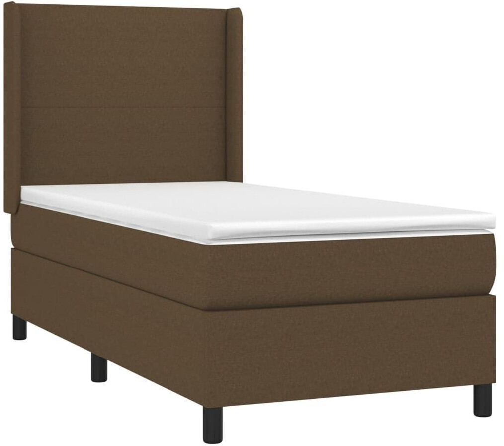 vidaXL Box spring bed with mattress & LED 90x200cm fabric (3138128)