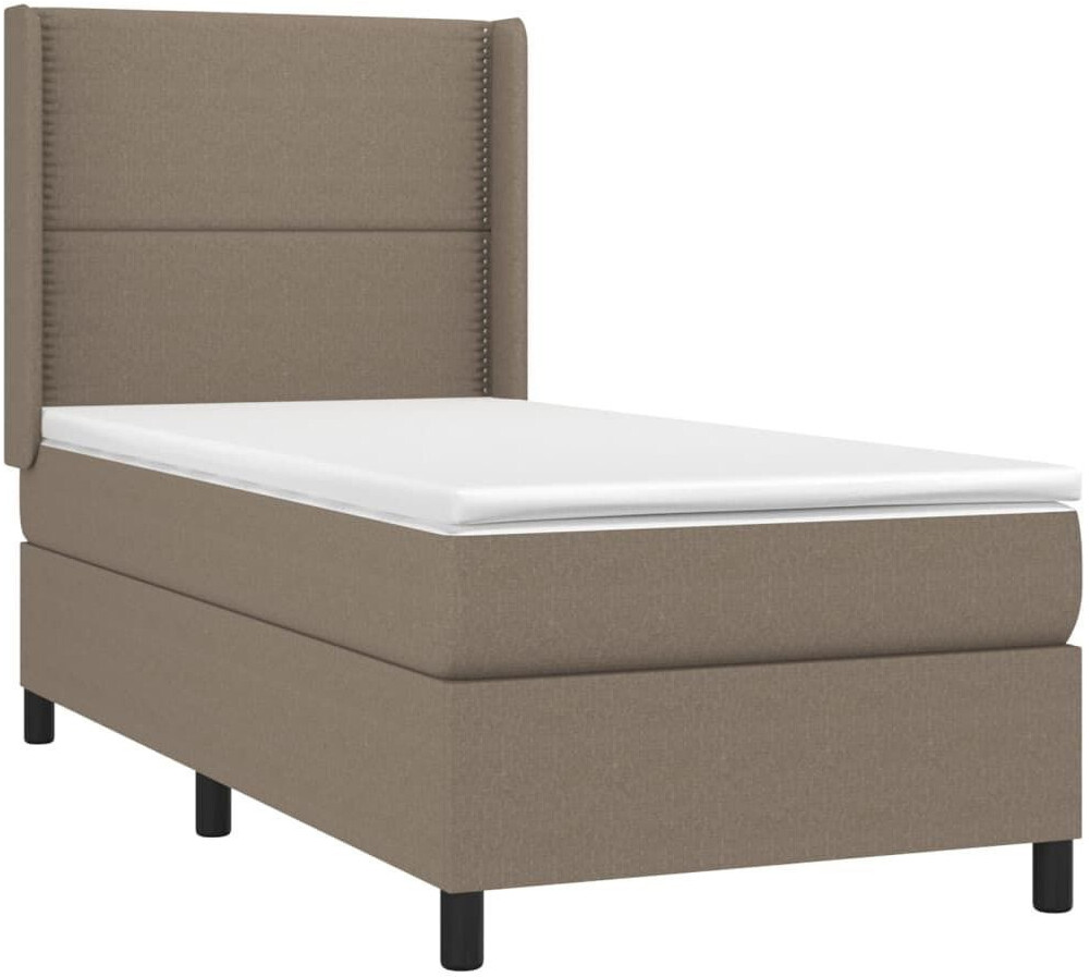 vidaXL Box spring bed with mattress & LED 90x200cm fabric (3138209)
