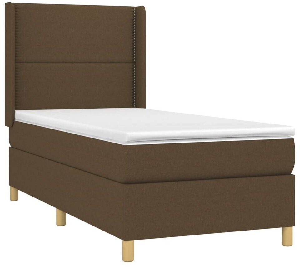 vidaXL Box spring bed with mattress & LED 90x200cm fabric (3138769)