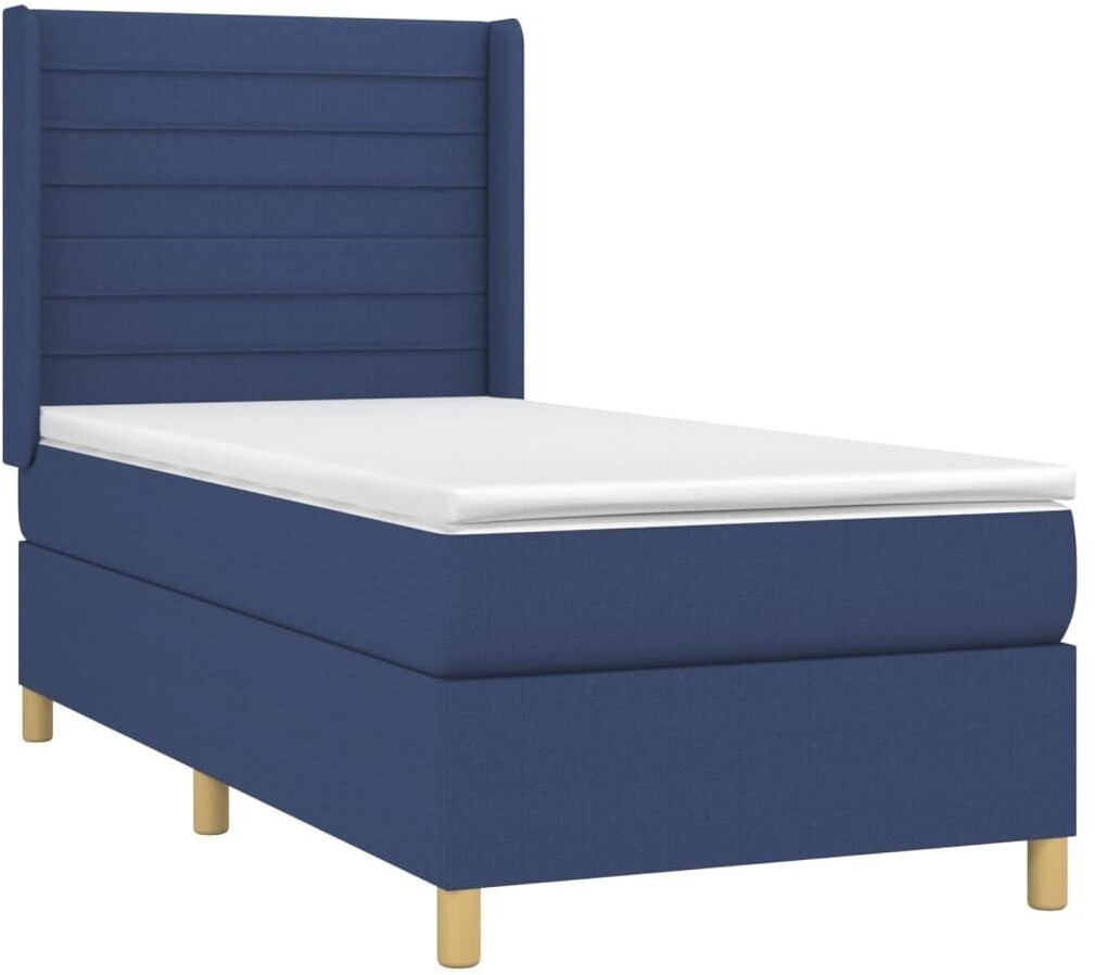 vidaXL Box spring bed with mattress & LED 90x200cm fabric (3138931)