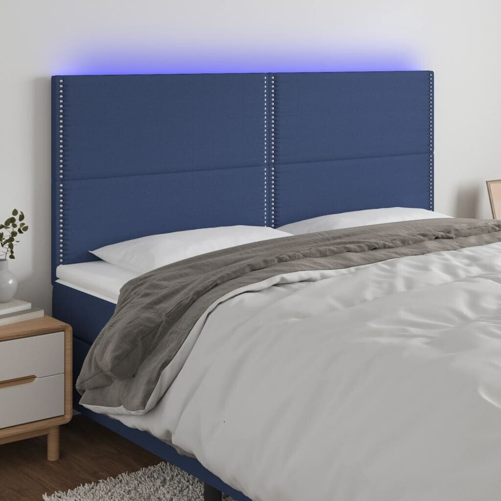 vidaXL LED headboard 160x5x118/128cm fabric (3122296)