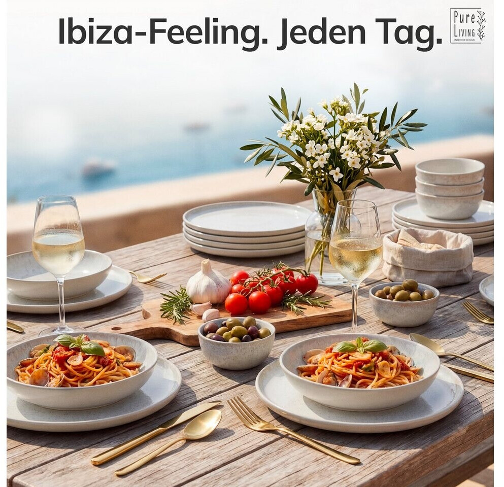 Pure Living Steingut Geschirrset Ibiza 36-tlg Beige ab 169,99 € (Oktober 2026)
