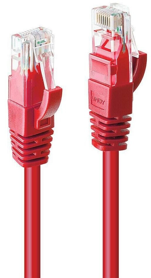 Lindy Patch-Kabel 2,0m UTP CAT 6 gepresst verseilt glatt Rot (48033)