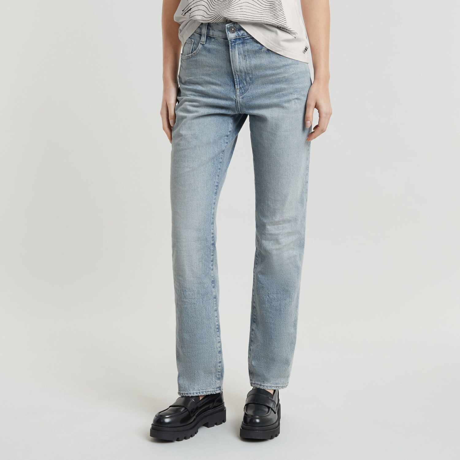 G-Star Viktoria High Straight Jeans (D23959) antique faded icecap
