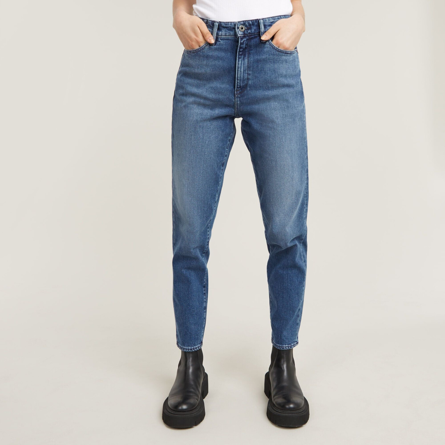 G-Star Raw Janeh Ultra High Mom enkeljeans dames Jeans, Zwart (Faded Basalt C530-b155), 26W / 30L G-Star Raw Janeh Ultra High Mom enkeljeans dames Jeans, Zwart (Faded Basalt C530-b155), 26W / 30L
