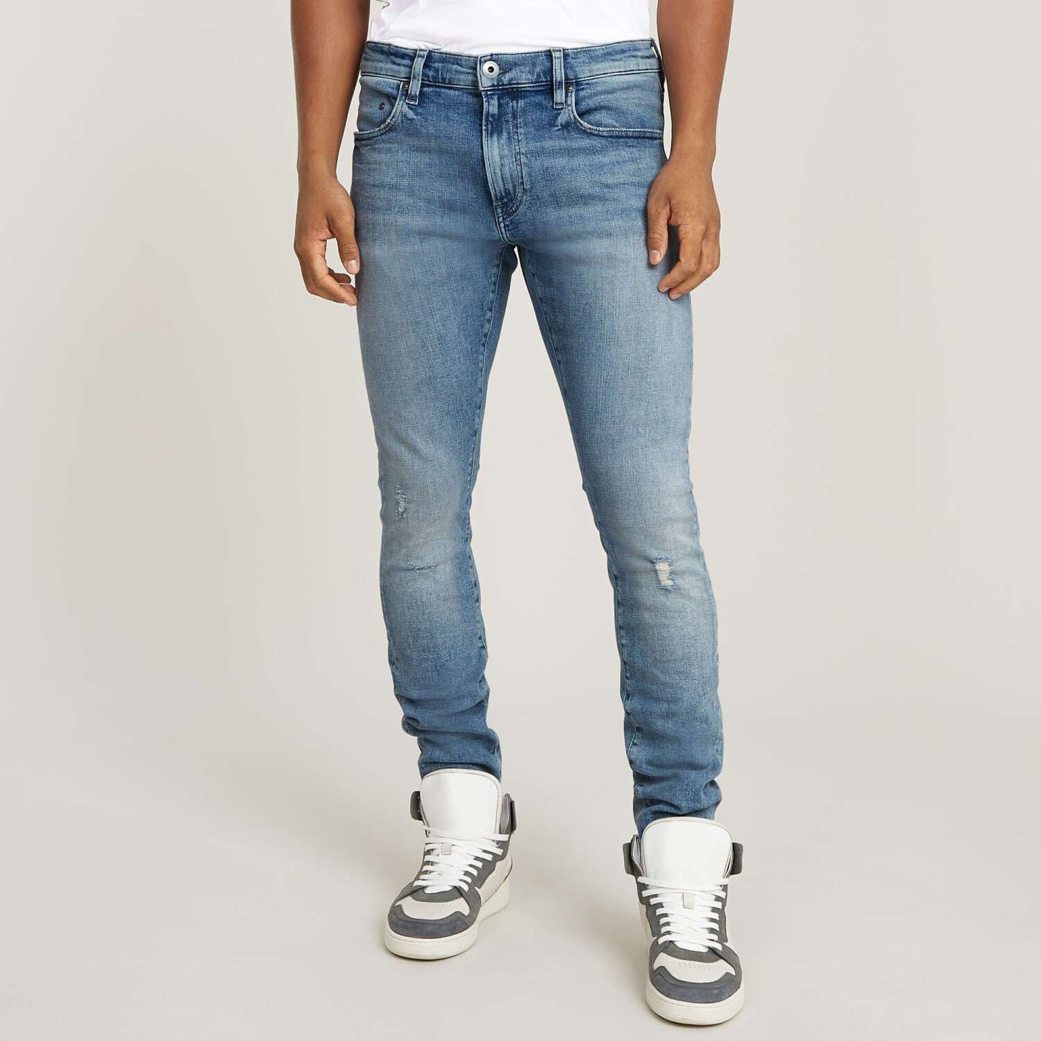 G-Star Revend FWD Skinny Jeans (D20071) antique faded ripped icecap
