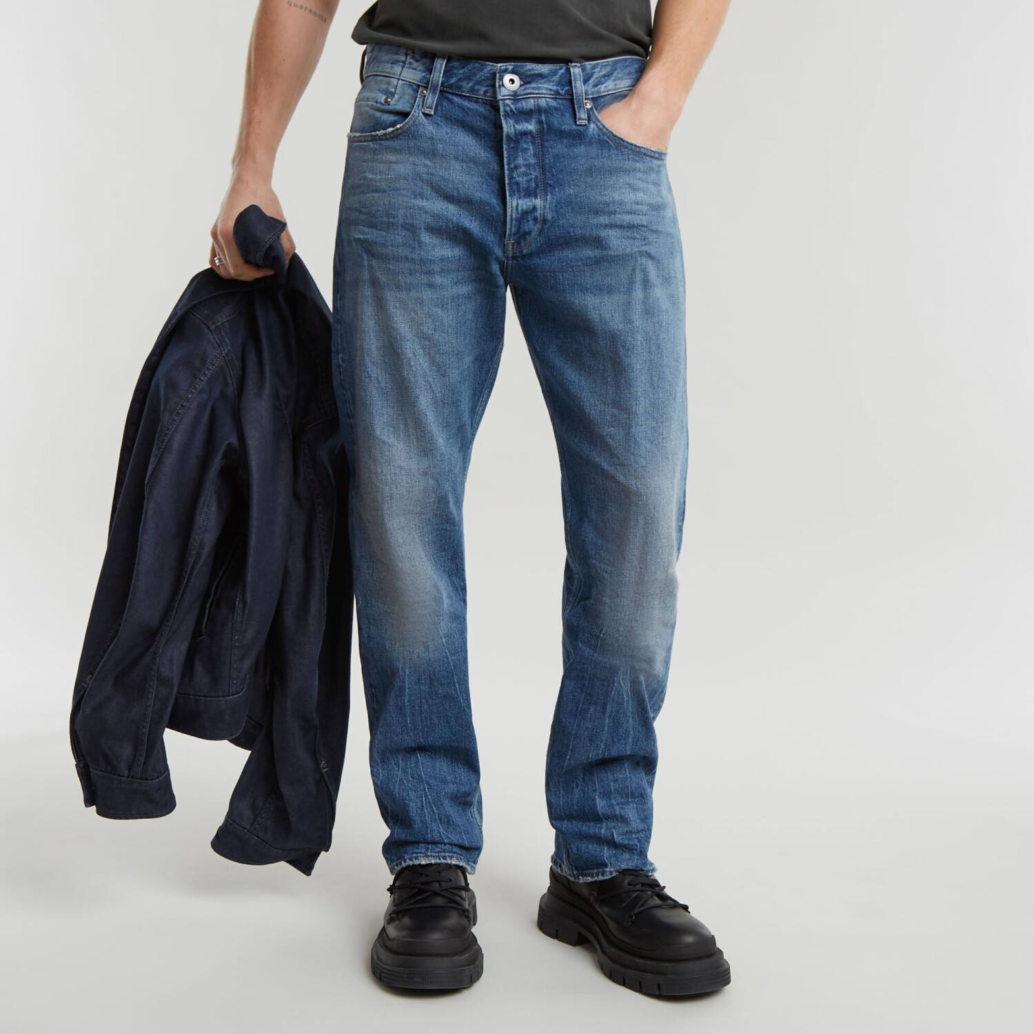 G-Star Dakota Regular Straight Jeans (D23691) faded blue marble