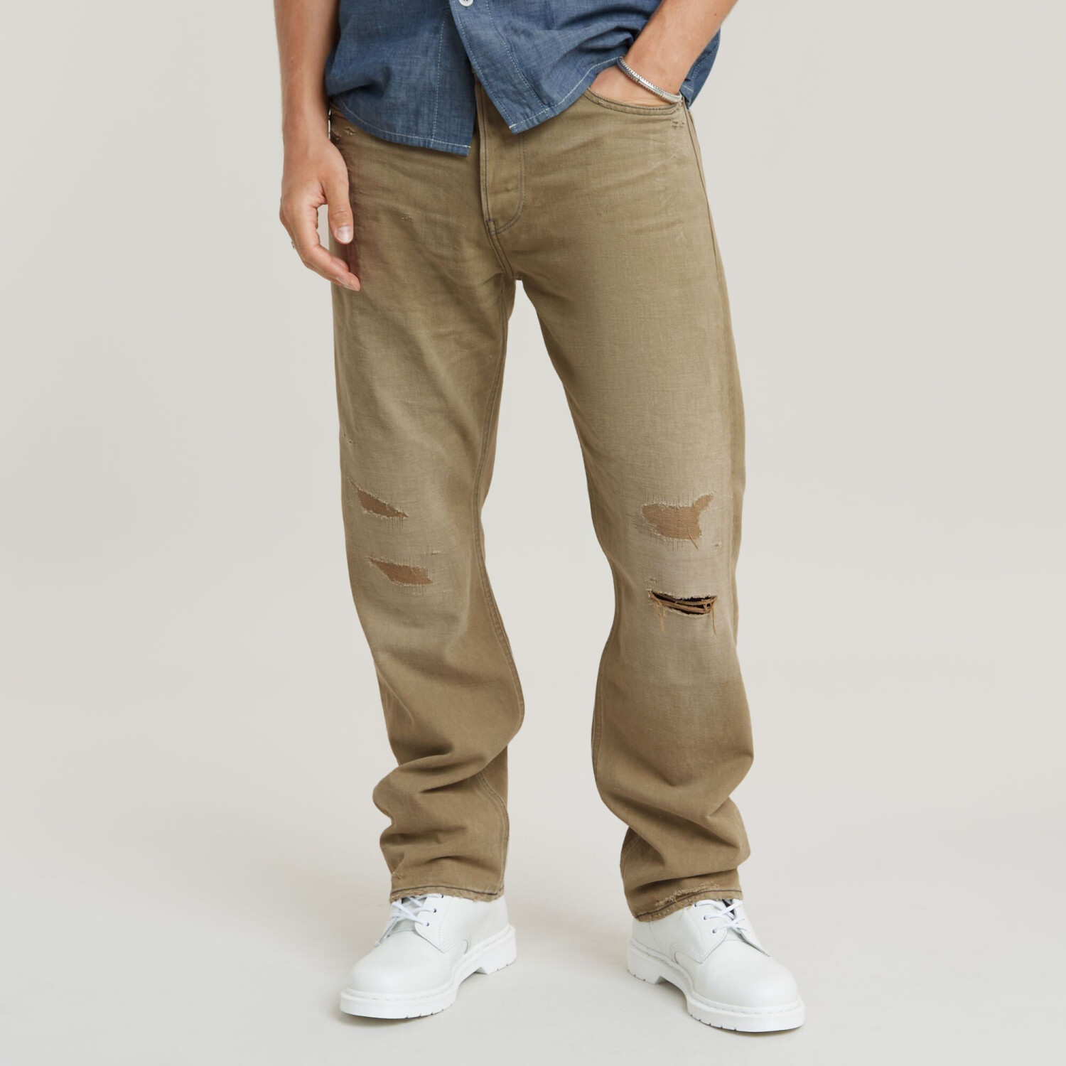 G-Star Dakota Regular Straight Jeans (D23691) worn in berge restored