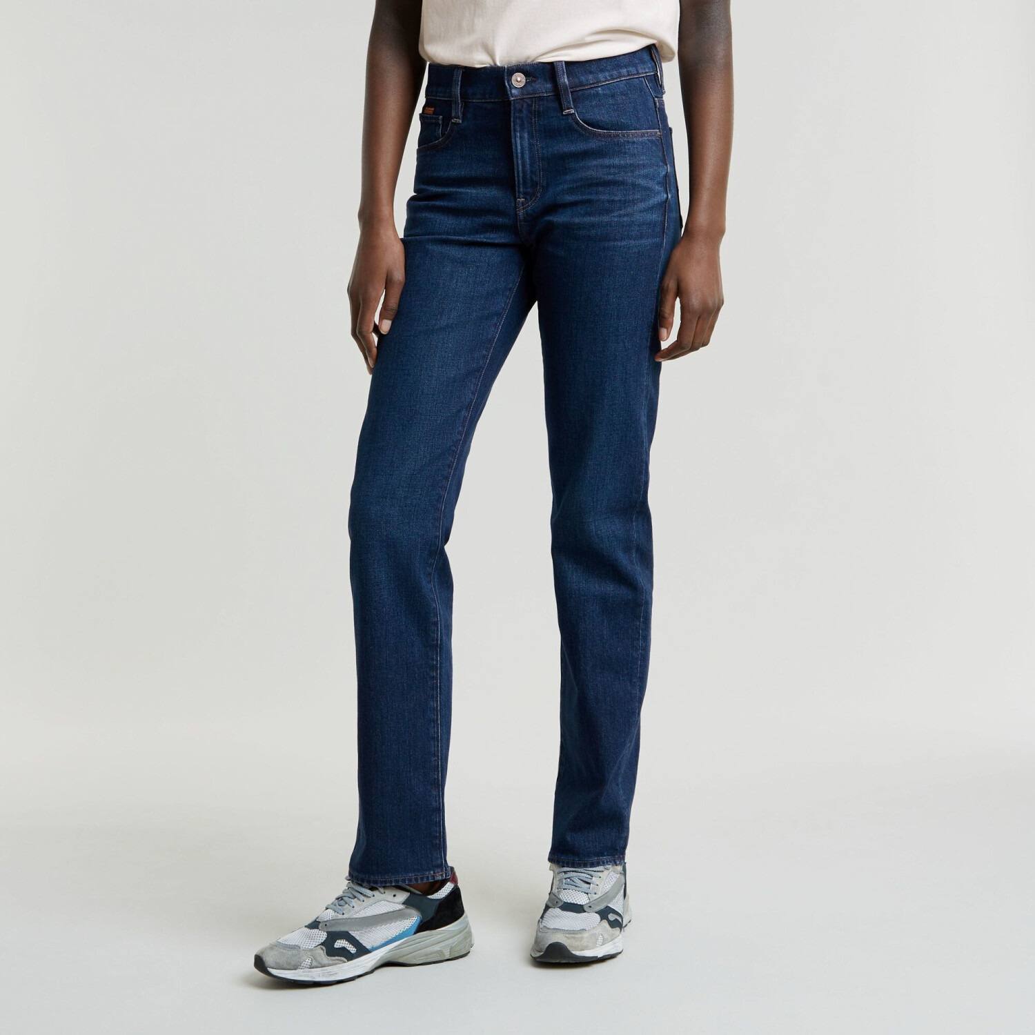 G-Star Strace Straight Jeans (D23951) worn in aster blue