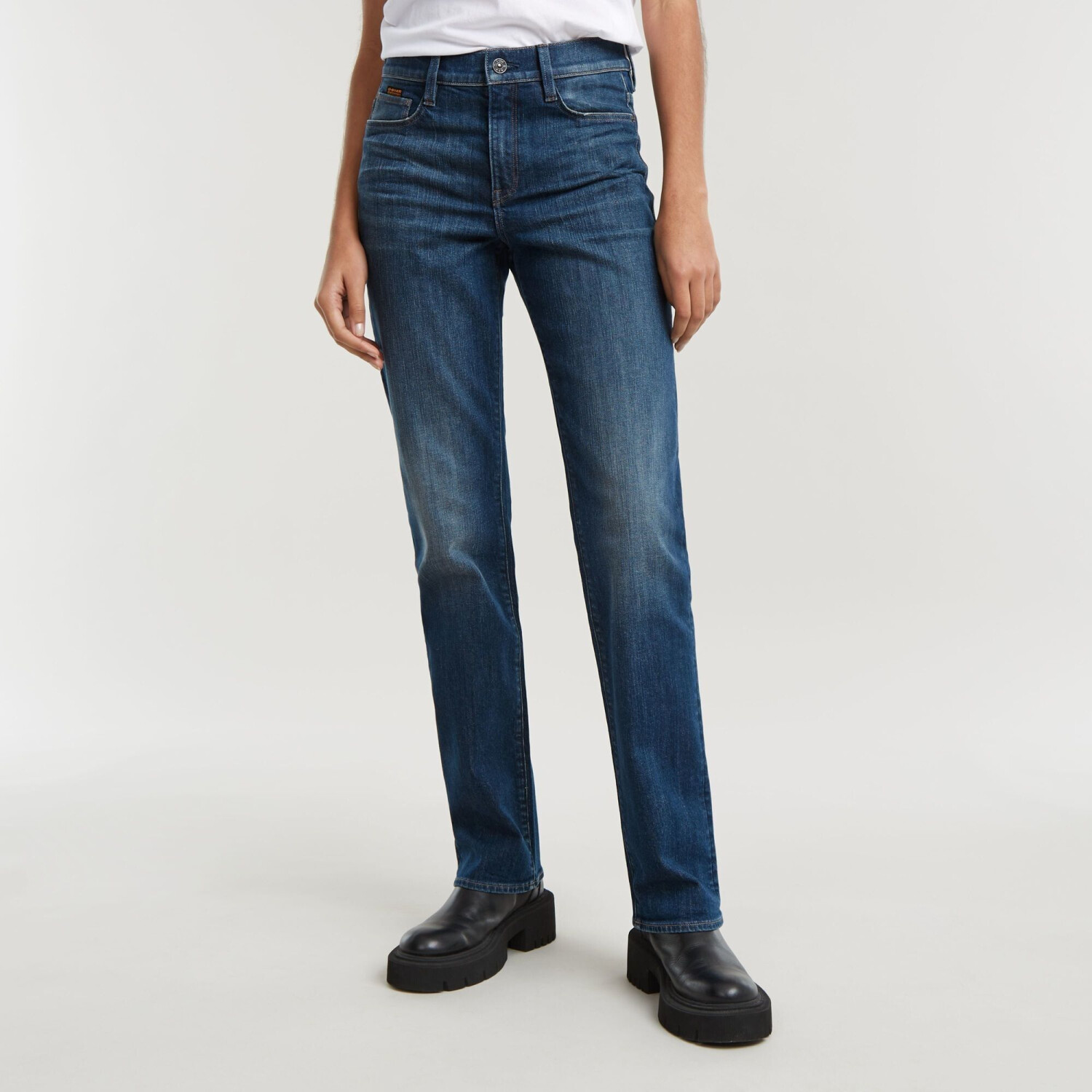 G-Star Strace Straight Jeans (D23951) worn in blizzard