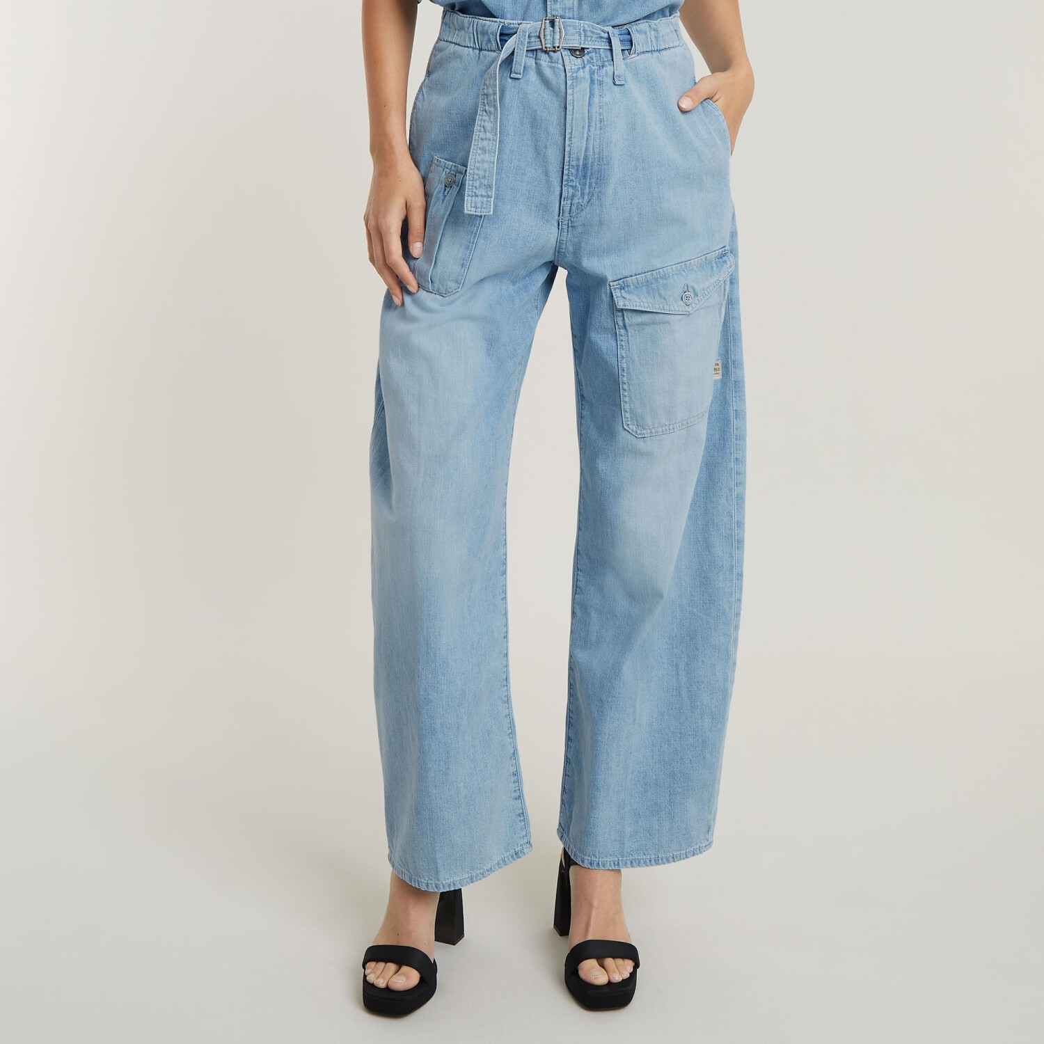 G-Star Belted Cargo Loose Jeans (D24361) sun faded blue mist