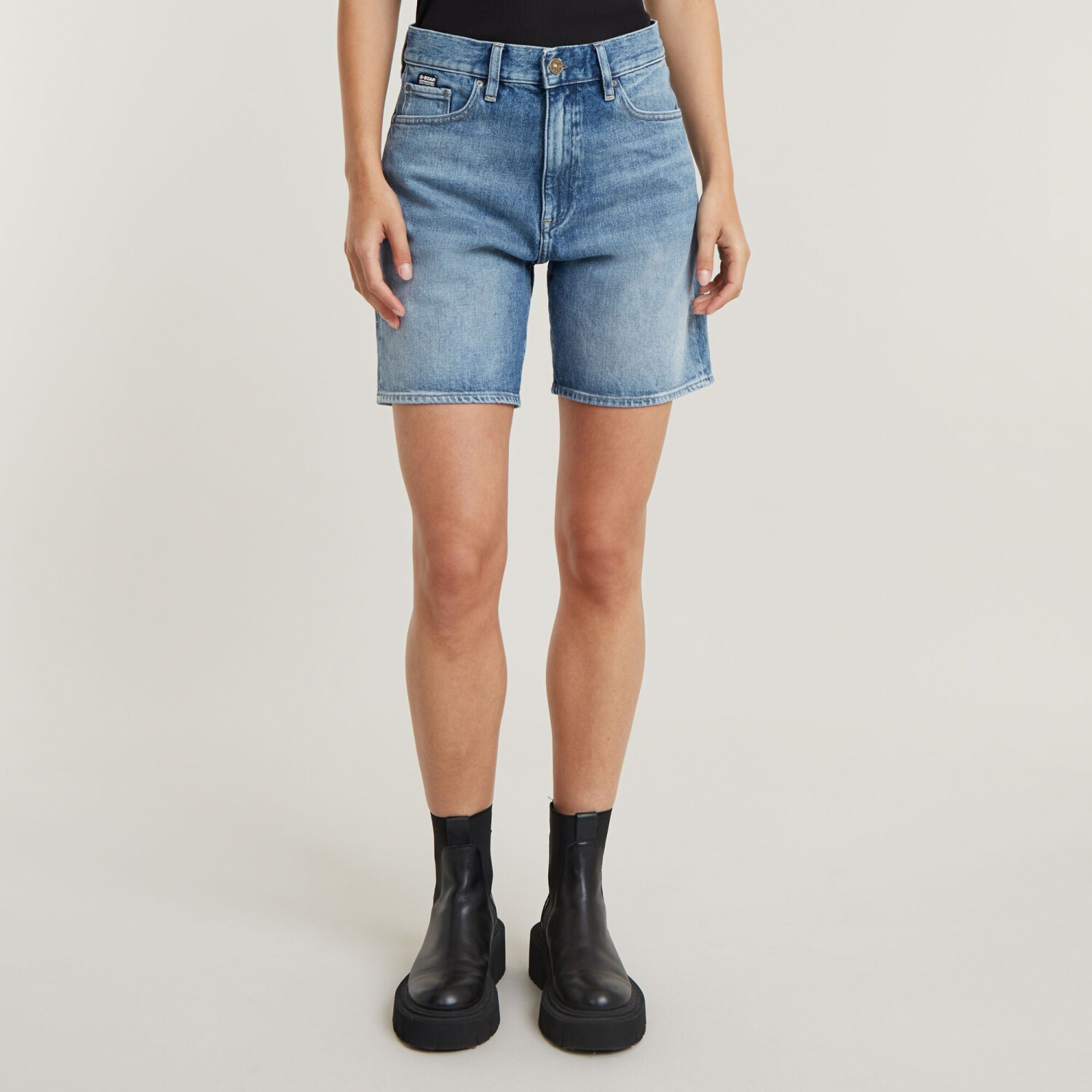 G-Star High Bermuda Shorts Clean Edge Shorts (D24372) sun faded paradiso blue