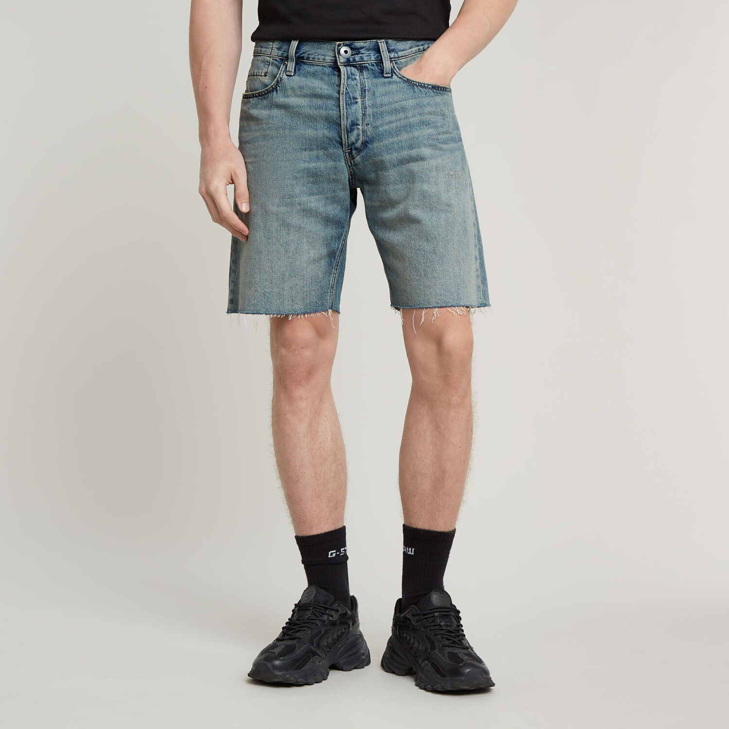 G-Star Dakota Shorts Raw Edge (D24411) antique faded ripped laguna