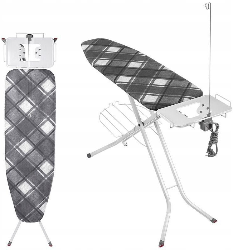 Kadax Folding ironing board with socket 120x38cm Checkered