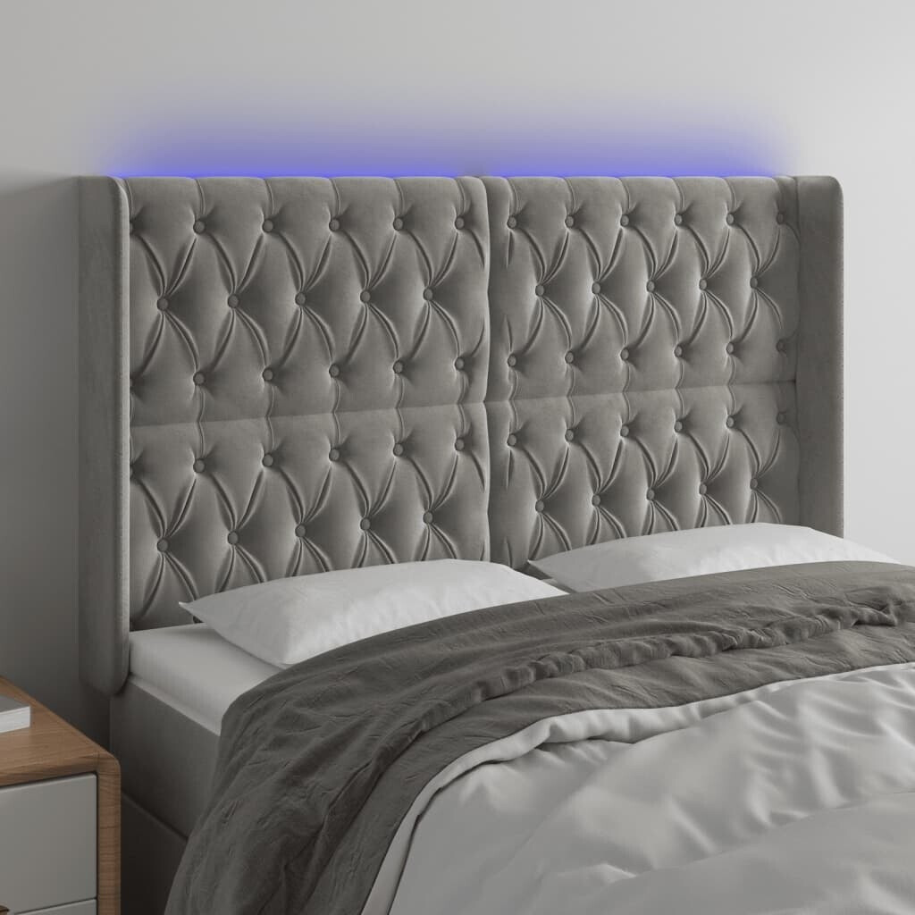 vidaXL LED headboard 103x16x118/128cm velvet (3124426)