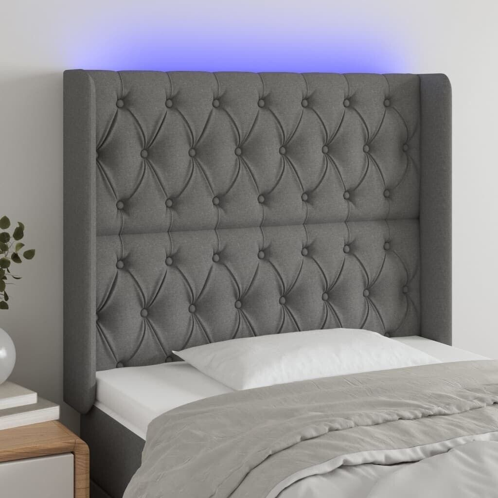 vidaXL LED headboard 93x16x118/128cm fabric (3124367)