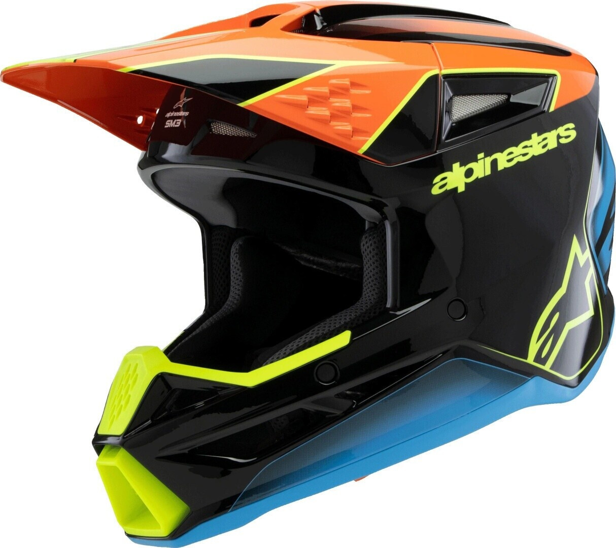 Alpinestars SM3 Youth Helmet EC06 Fray black/orange/yellow fluo glossy