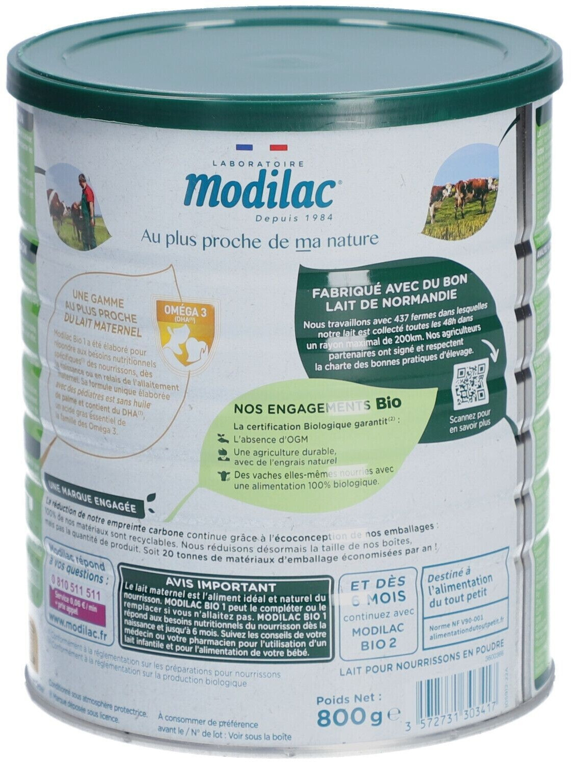 Modilac Modilac Bio+ 1er âge 800 g
