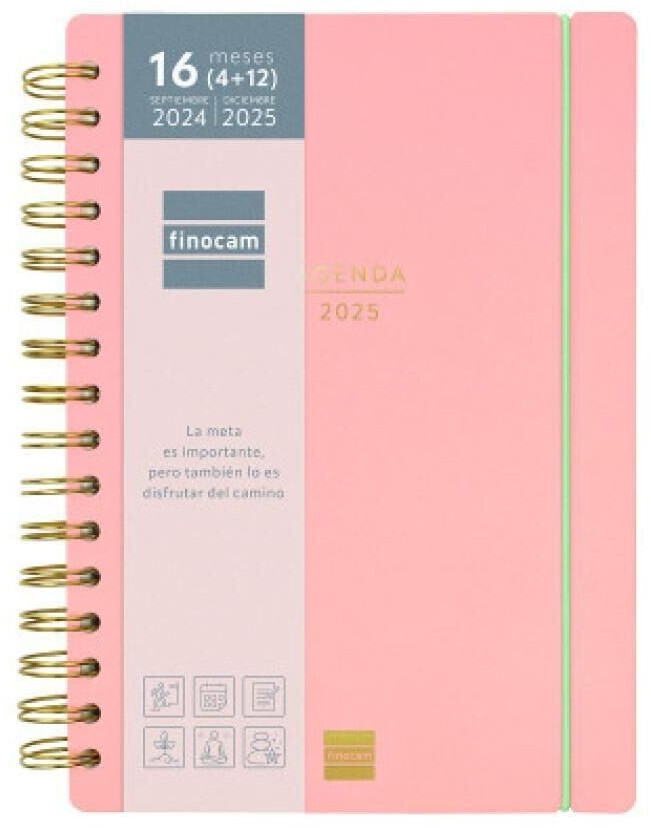 Finocam Weekly Planner Haiku 16 Months 2024/25 coral