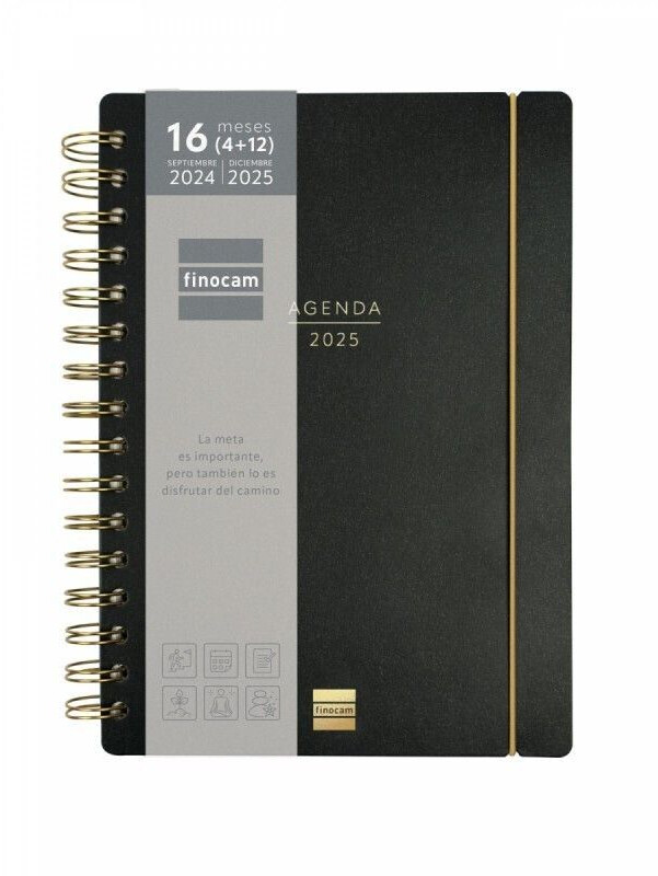 Finocam Weekly Planner Haiku 16 Months 2024/25 black