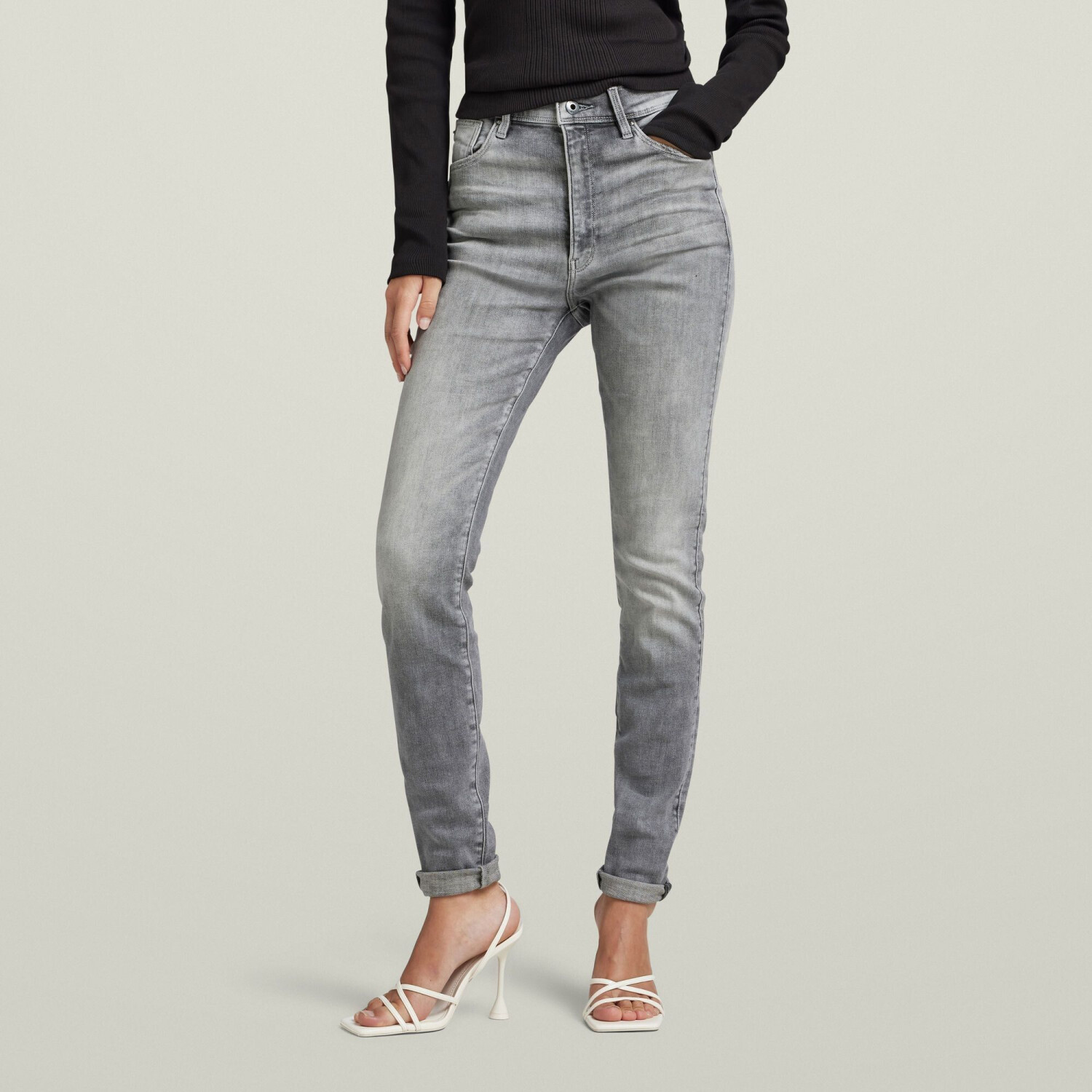 G-Star Kafey Ultra High Waist Skinny Jeans (D15578) sun faded glacier grey