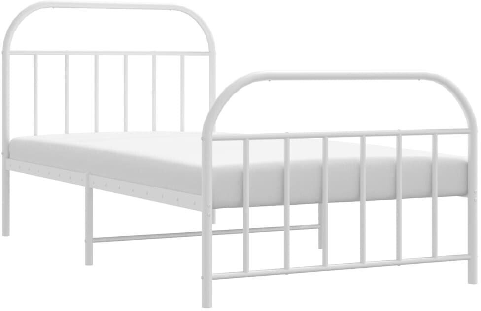vidaXL Bed frame with head and footboard metal 100x190cm (353696)