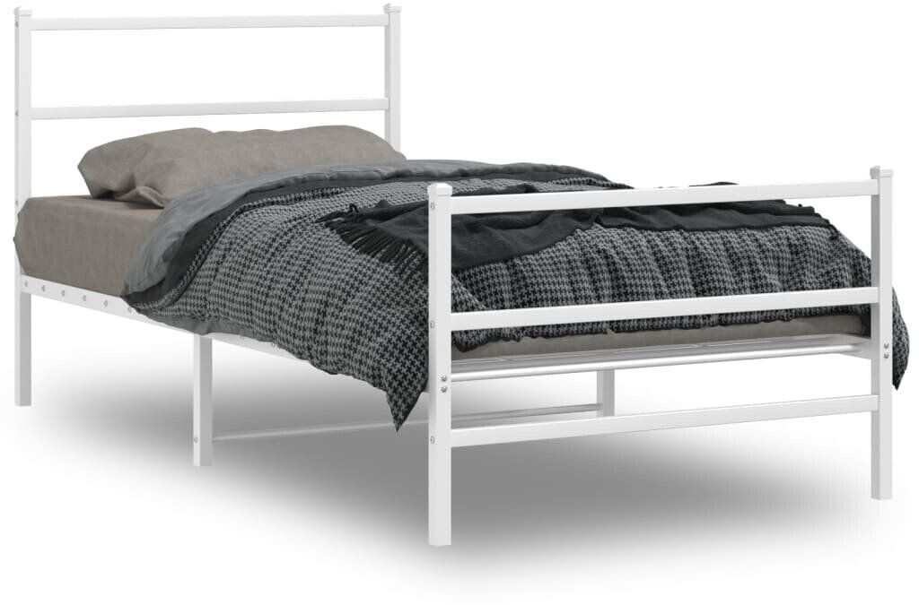 vidaXL Bed frame with head and footboard metal 100x190cm (355426)